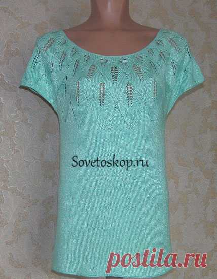 Кофточка с круглой кокеткой