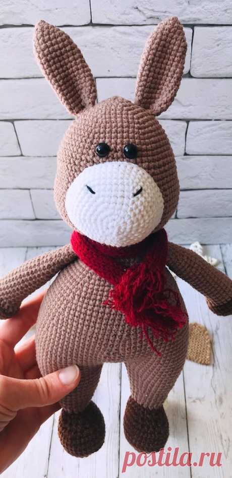 PDF Ослик Эл крючком. FREE crochet pattern; Аmigurumi animal patterns. Амигуруми схемы и описания на русском. Вязаные игрушки и поделки своими руками #amimore - ослик, осёл, животное.