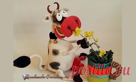 Веселая корова крючком. Амигуруми - Handmade-Paradise Веселая корова крючком. Амигуруми. Дорогие рукодельницы, любящие вязать крючком игрушки, нашла замечательную работу китайской мастерицы.