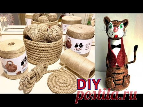 Как сделать кота из джута. DIY a jute cat.