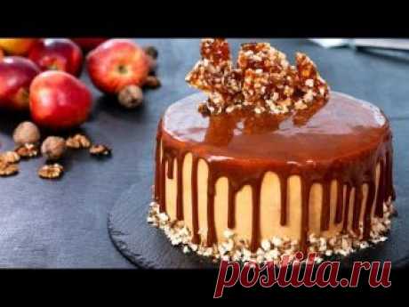 Apple Walnut Caramel Cake
