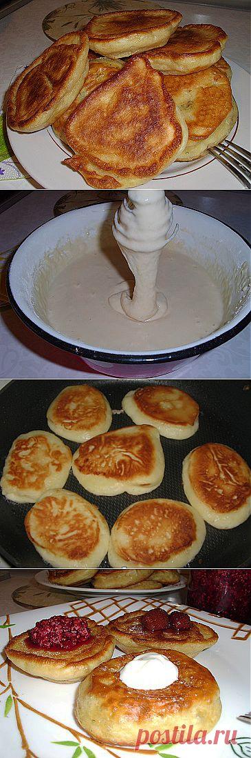 Пышные и вкусные оладьи на кефире без дрожжей | Рецепты моей мамы