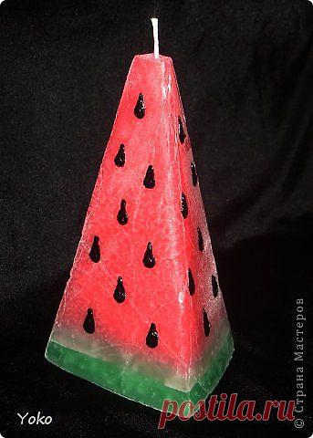 Свеча "Арбуз" + мини МК | Страна Мастеров