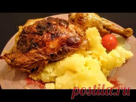Курица запеченная в духовке Рецепт блюда из курицы в сметане приготовить ужин дома быстро вкусно - YouTube