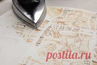 Рисунок молоком 
Нарисуйте что-нибудь молоком на листе бумаги, а через 30 минут прогладьте просохшую бумагу утюгом.