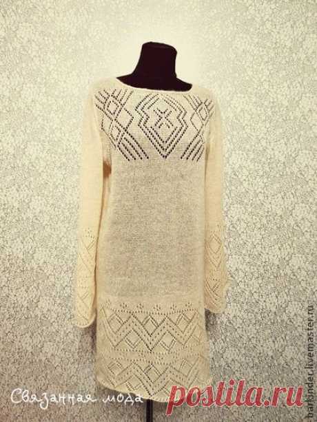 Вязаное платье  &quot;Мохеровое облако&quot; - кремовый,платье,платье вязаное,Платье нарядное