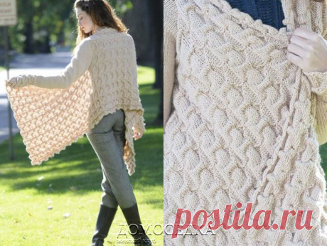 Оригинальный жакет спицами | ДОМОСЕДКА