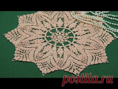 КРАСИВАЯ и ПРОСТАЯ в исполнении САЛФЕТКА крючком. Схема. Часть ЧЕТВЕРТАЯ заключительная.