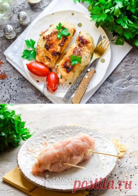 Куриные рулетики с крем-сыром в духовке — рецепт с фото пошагово