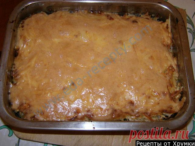 Запеканка с яблоками и фаршем Мужские капризы