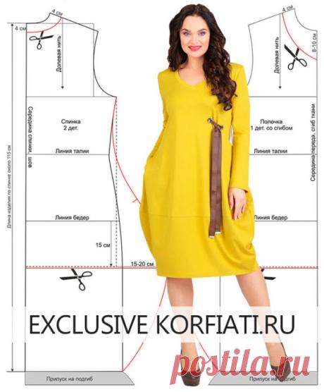 Идеально для любой фигуры! Моделируем выкройку платья-баллон
