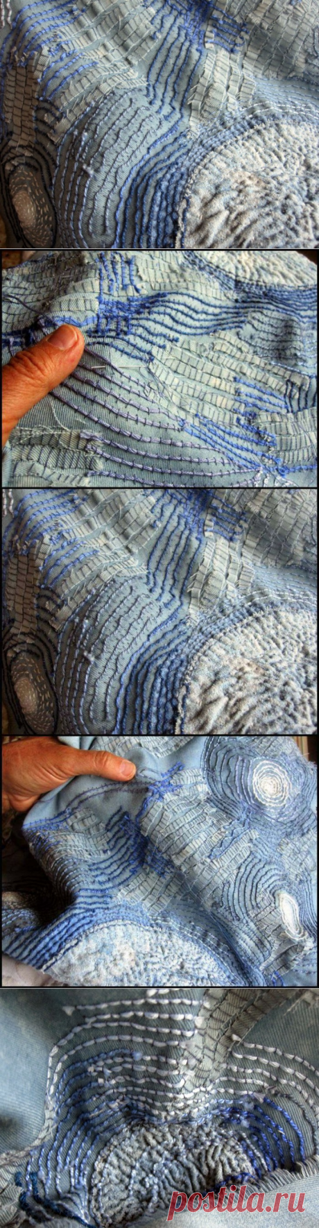 Фактура из ниток и лоскутков