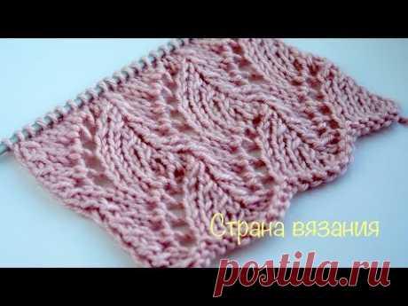 Узоры спицами. Нежный ажур. Delicate lace pattern