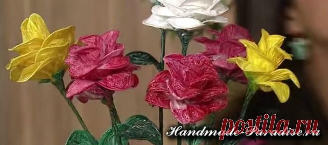Цветы из полиэтиленовых пакетов