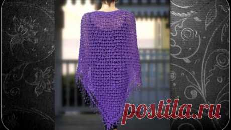 Вязание крючком шали Василиса