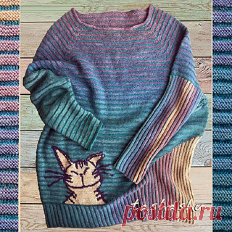 Oversize  Pullover Gradient pattern by Svetlana Gordon 
OVERSIZE PULLOVER GRADIENT WITH EMBROIDERY
