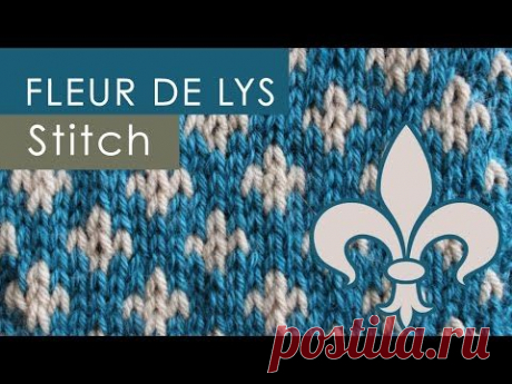 How to Knit the FLEUR DE LYS Pattern | 2 Stranded Colorwork