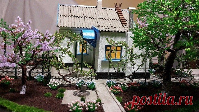 Великолепная работа из бисера Родительский дом