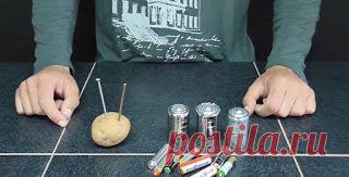 Как сделать батарейку из картошки