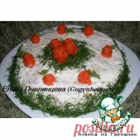Блинный торт с семгой