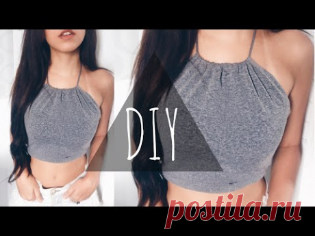 DIY: TOP CROPPED COM LEGGING | halter top | TUMBLR