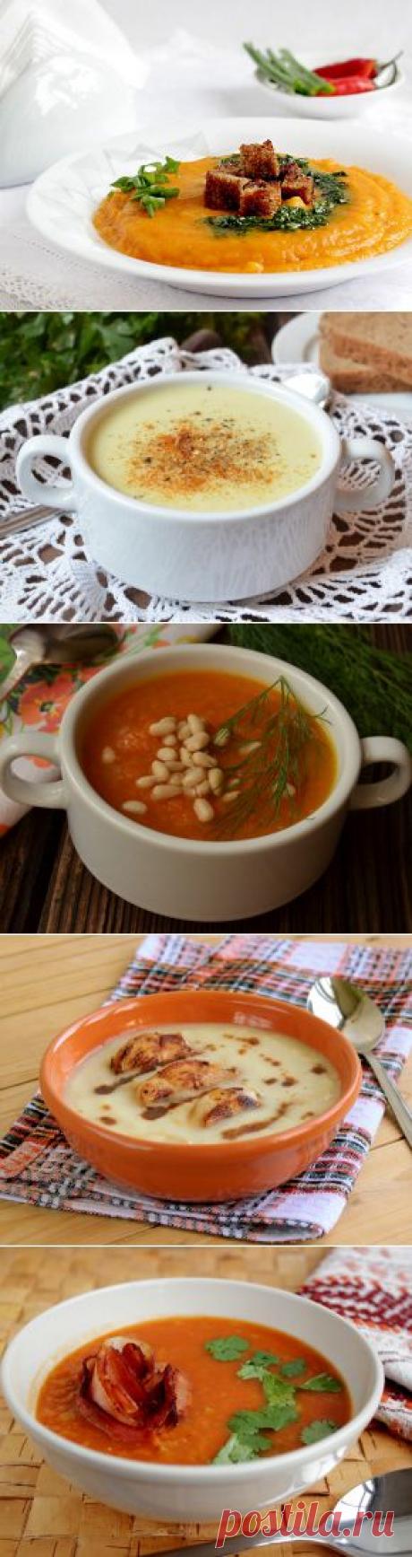 Супы пюре, рецепты из картофеля, тыквы, цветной капусты, грибов.