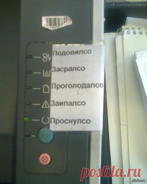 Доходчивая расшифровка сигналов принтера