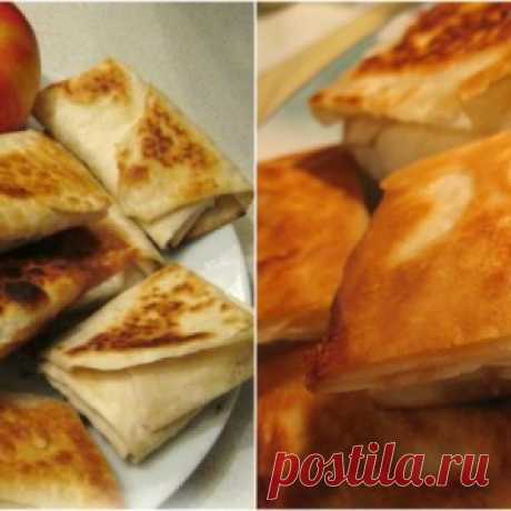 Из лаваша может выйти отличный десерт.  Конвертики с яблоками