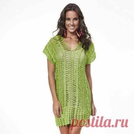 Салатовая туника крючком. Выкройка и схемы – Paradosik Handmade - вязание для начинающих и профессионалов