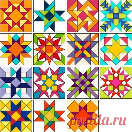 Пэчворк, лоскутное шитье. Схемы блоков / Пэчворк, лоскутное шитье. Мастер класс для начинающих, схемы / Лунтики. Развиваем детей. Творчество и игрушки