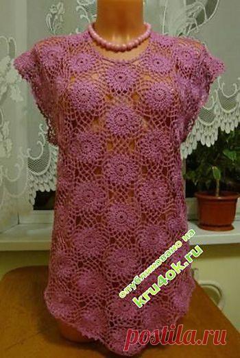 Туника «Нежность цикламена» - вязание крючком на kru4ok.ru
