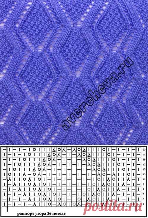 узоры спицами от Елены Аверчевой..."ромбы"