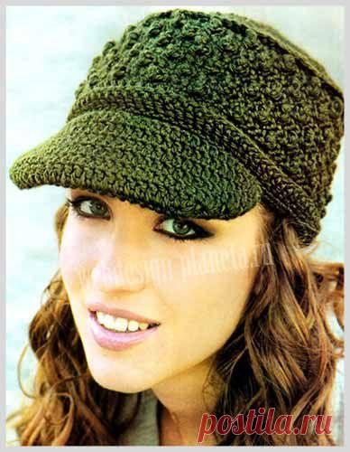 Стильная кепка крючком.