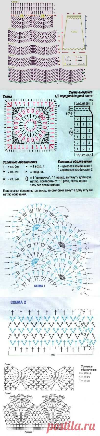 Вязанные юбки спицами и крючком. Подборка. | ХорошоДома!