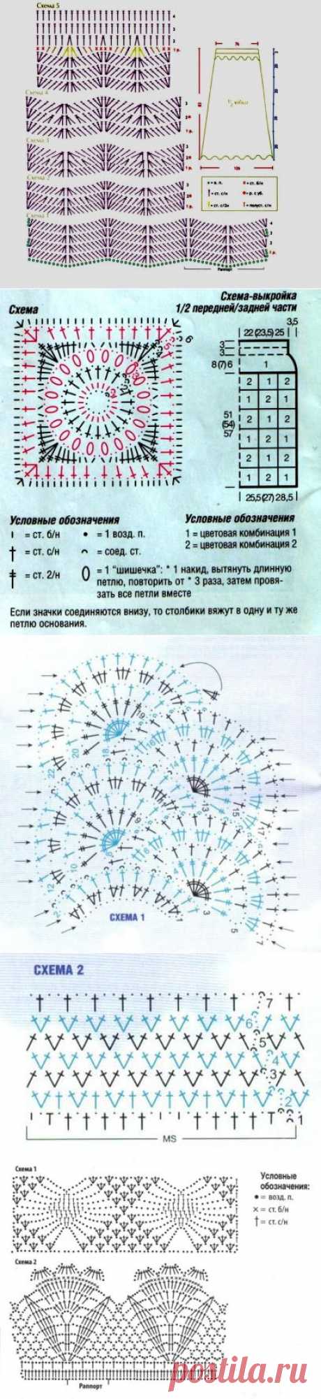 Вязанные юбки спицами и крючком. Подборка. | ХорошоДома!