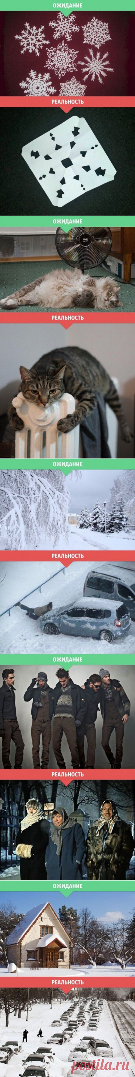 Зима: ожидания vs. реальность (14 фото)