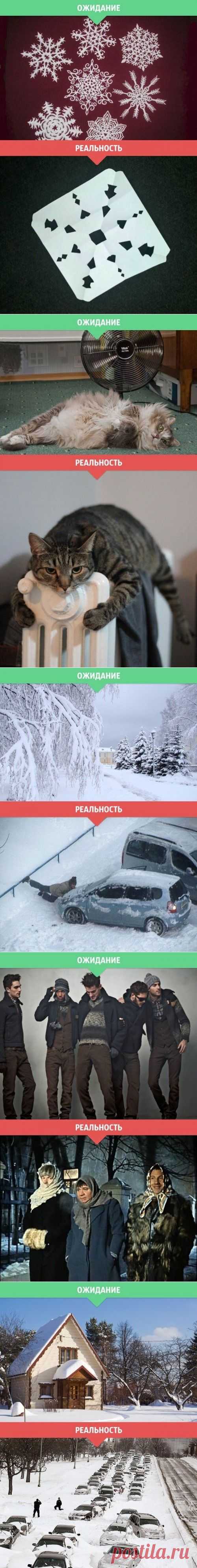 Зима: ожидания vs. реальность (14 фото)