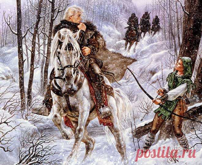 Схема вышивки «рыцарь и лучница» - Вышивка крестом