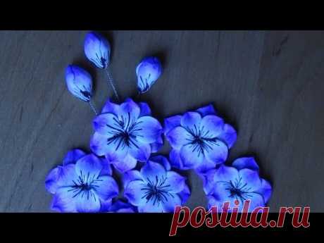 DIY Кейн Сиреневый цветочек.Полимерная глина.Cane Lilac fantasy flower. Polymer Clay tutorial.