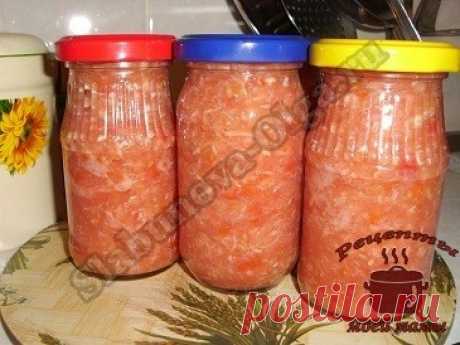 Хреновая закуска из хрена, помидоров и чеснока