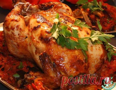 Курица запечённая и баклажаны острые – кулинарный рецепт