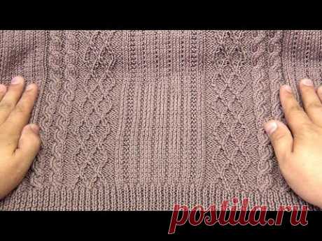 Мужской кардиган из хлопка, часть 2. Спинка