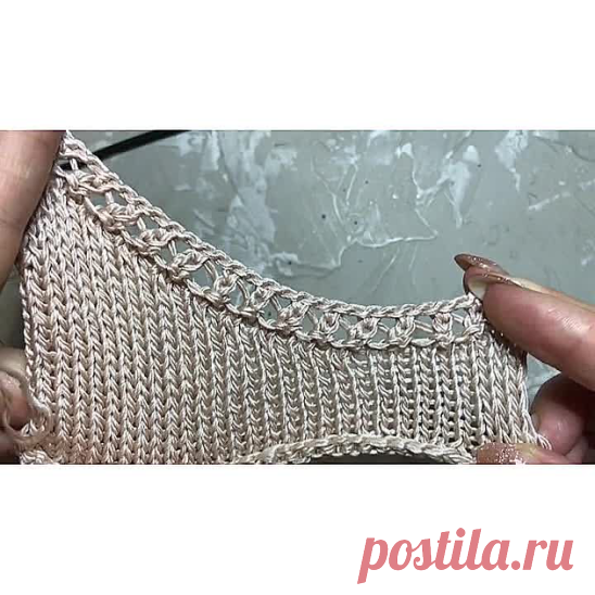 Обвязка горловины спицами. Отделка горловины.