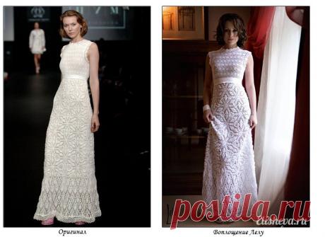 Длинное вечернее платье в пол вязаное крючком «Летний зефир» | Блог elisheva.ru