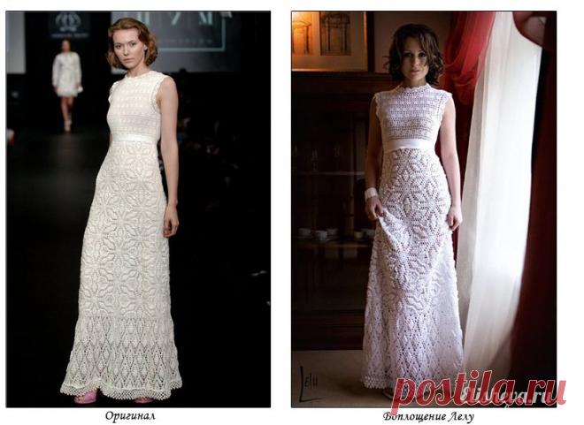 Длинное вечернее платье в пол вязаное крючком «Летний зефир» | Блог elisheva.ru