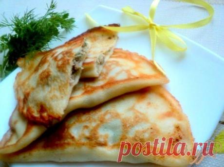 Блины с припеком или фальшивые чебуреки - пошаговый рецепт с фото