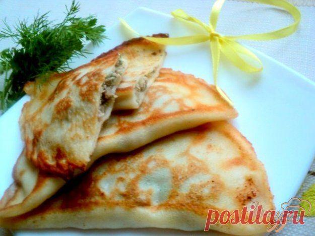 Блины с припеком или фальшивые чебуреки - пошаговый рецепт с фото