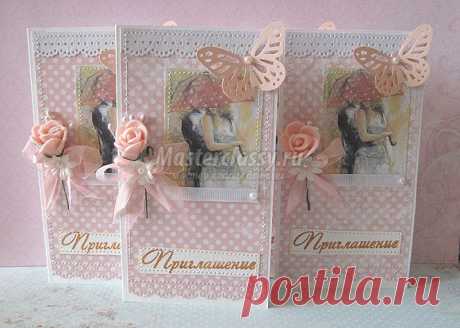 Пригласительные на свадьбу. Скрапбукинг. Мастер-класс