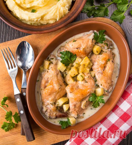 Кролик в винном соусе с яблоками | Вкусный блог - рецепты под настроение