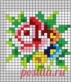 Схема вышивки роз крестиком бисером